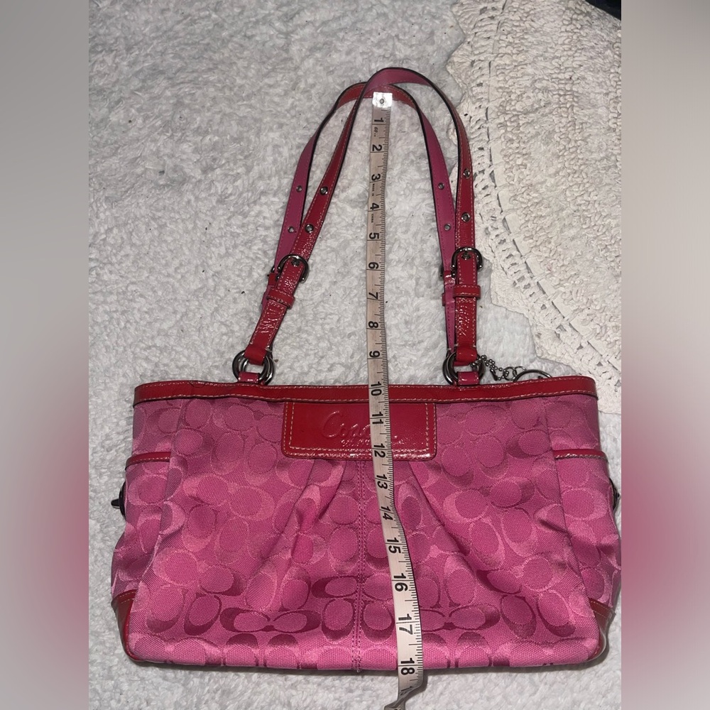 Coach Fuchsia Signature Shoulder Bag - Picture 14 of 16